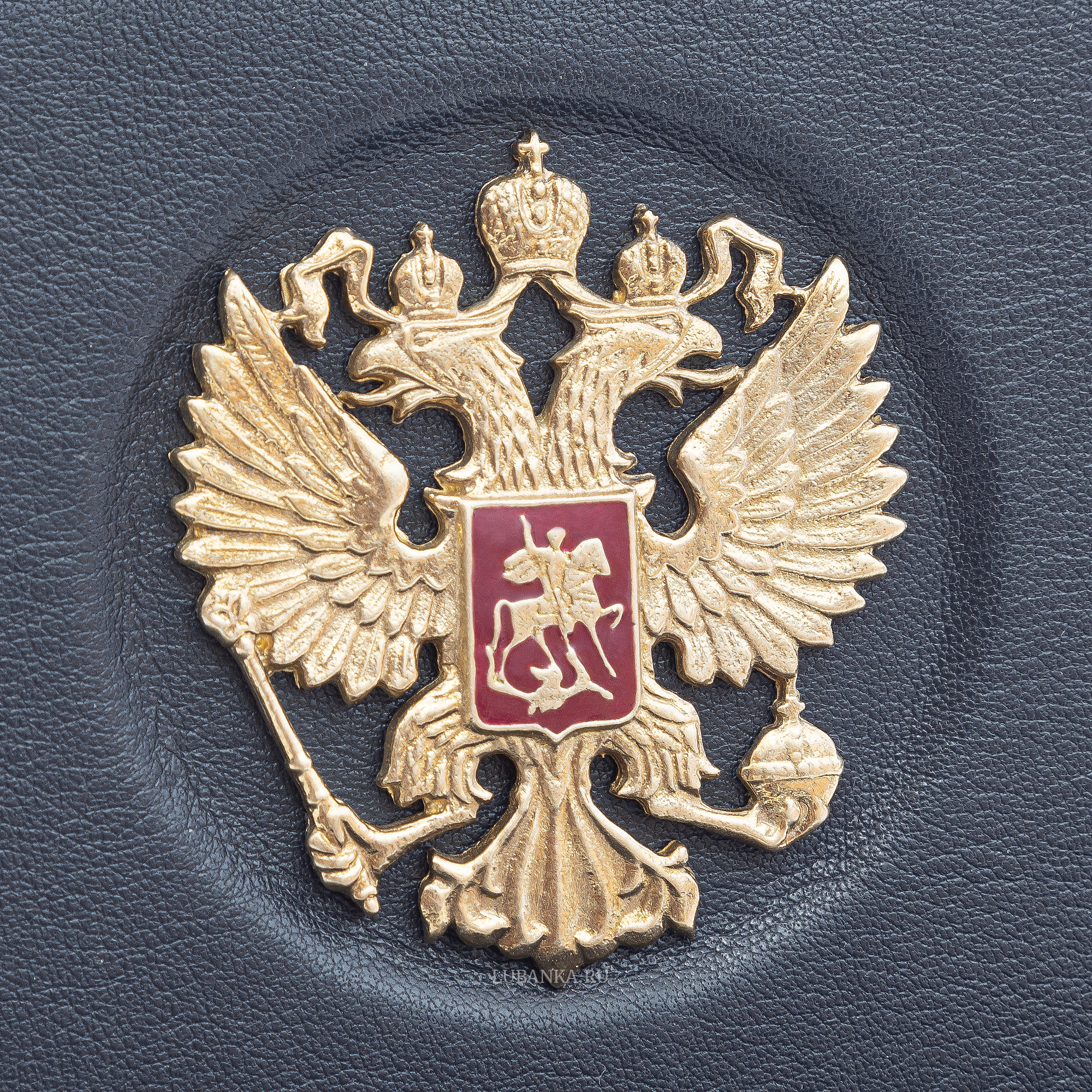 Обложка для автодокументов и удостоверения Россия с жетоном темно синяя